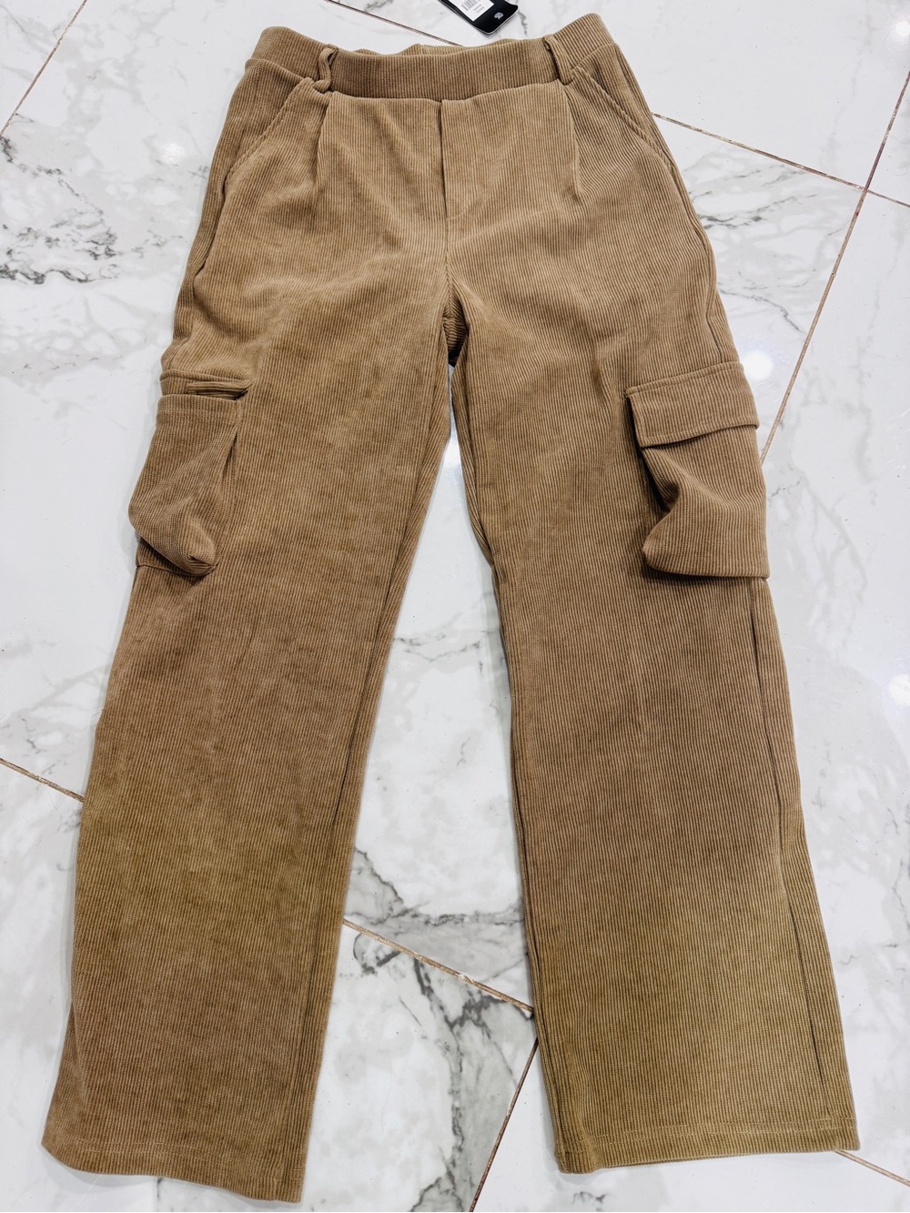 Corduroy Cargo Pants - Tan